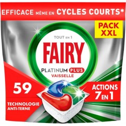 FAIRY Capsules Lave Vaisselles Tout en 1 Platinum plus 59 capsules