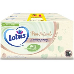 LOTUS Mouchoirs Pure Natural lot de 3 boîtes de 240