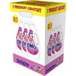 OMO Lessive Liquide à la Rose et Lilas Blanc lot de 3 bidons de 1.799L