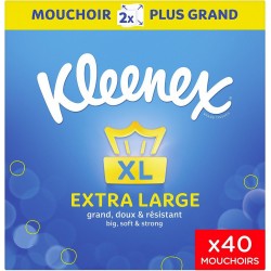 XL KLEENEX Boite de Mouchoirs Extra Large Original XL carré KLEENEX 40 mouchoirs