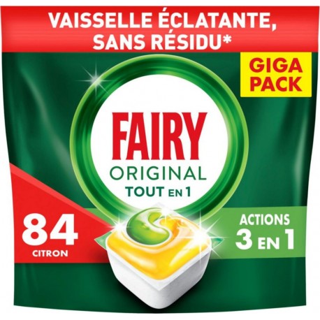 FAIRY Capsules Lave Vaisselle Tout en 1 au Citron 84 capsules