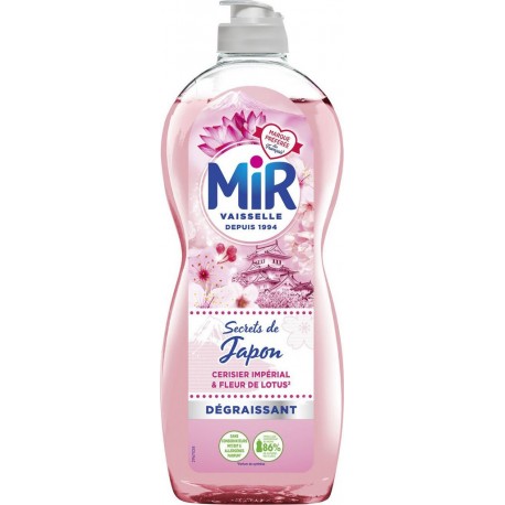 MIR Liquide Vaisselle Dilué Secrets de Japon Fleurs de Lotus et Cerisier Dégraissant 675ml