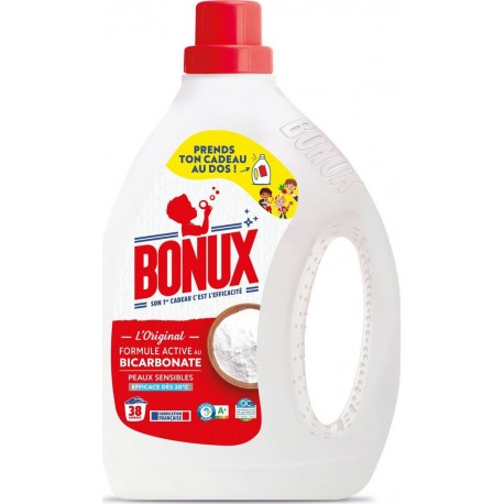 BONUX Lessive Liquide L'Original au Bicarbonate le bidon de 1,9L