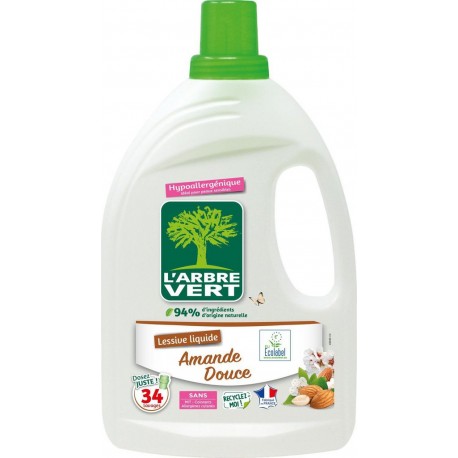 ARBRE VERT Lessive Liquide Amande Douce L' le bidon de 1,54L