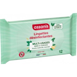 ASSANIS Lingettes Nettoyante Désinfectantes 12 lingettes