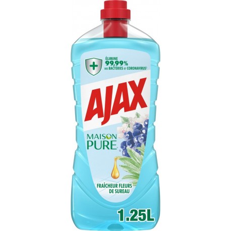 AJAX Nettoyant Ménager Maison Pure Fraîcheur Fleurs de Sureau le bidon de 1,25L