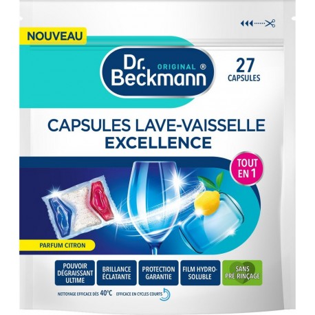 DR BECKMANN Capsules Lave Vaisselle tout en 1 au Citron 27 capsules