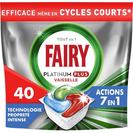 FAIRY Capsules Lave Vaisselle Propreté Intense pack de 40 capsules