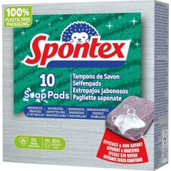 SPONTEX Tampons de Savon Non Rayant 10 tampons