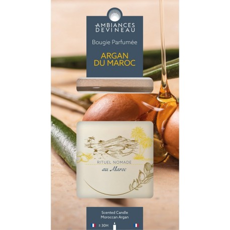 AMBIANCE DEVINEAU Bougie ovale avec couvercle Argan du Maroc la bougie