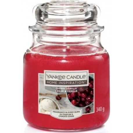 YANKEE CANDLE Bougie moyenne Cerise et vanille la bougie