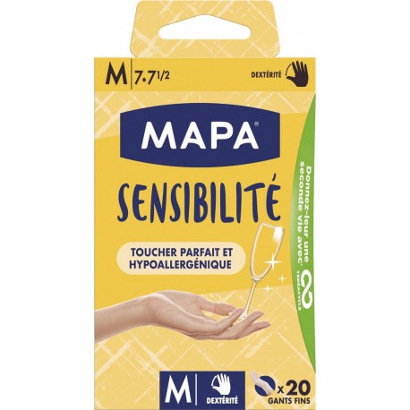 MAPA Gant Sensibilité Taille M lot de 20 gants