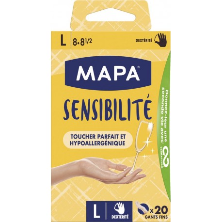 MAPA Gant Sensibilité TailleL lot de 20 gants