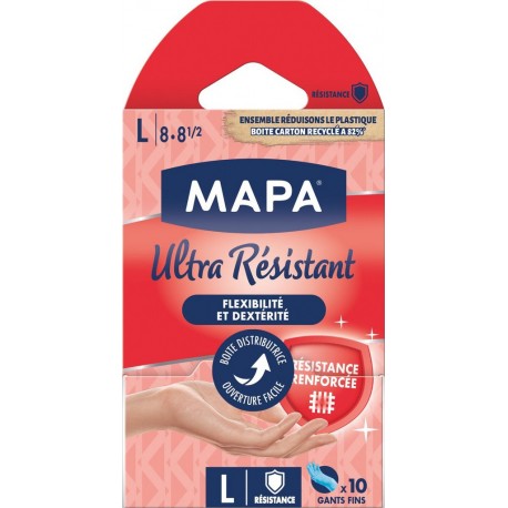 MAPA Gant de ménage Ultra résistant TailleL lot de 10 gants