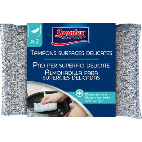 Spontex Tampon À Récurer Vitrocéramique Fibre Abrasive Expert X 2