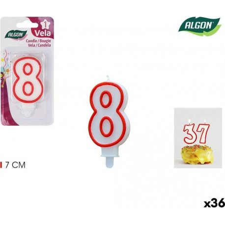 NC Ensemble De Bougies Algon Rouge (36 Unités)