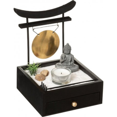 NC Jardin Zen Bouddha tiroir 21cm Noir