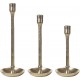 NC Lot De 3 Bougeoirs Dorés 27 33 38 Cm