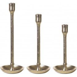 NC Lot De 3 Bougeoirs Dorés 27 33 38 Cm