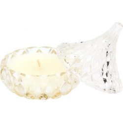 NC Bougie Parfumée Ronde En Verre Ciselé Senteur Fleur De Coton