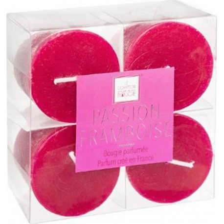 NC Lot De 4 Bougies Votives Parfumées elea 48g Passion Framboise