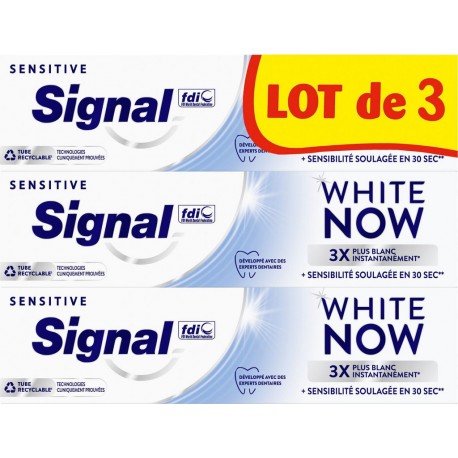 SIGNAL Dentifrice Sensitive White Now les 3 tubes de 75ml