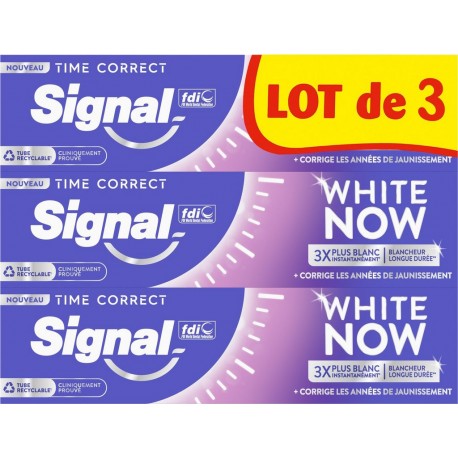 SIGNAL Dentifrice Time Correct White Now les 3 tubes de 75ml