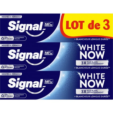 SIGNAL Dentifrice Blancheur Longue Durée White Now les 3 tubes de 75ml