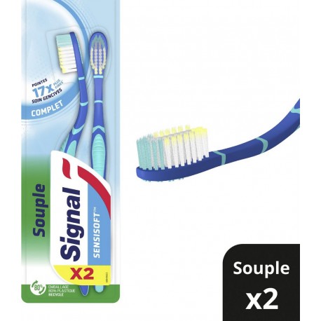 SIGNAL Brosse A Dents Souple Sensisoft Complet les 2 brosses à dents