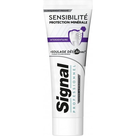 SIGNAL Dentifrice Sensibilité Protection Minérale Interdentaire PROFESSIONNEL le tube de 75ml