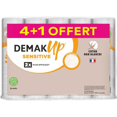 DEMAK UP Coton à démaquiller sensitive DEMAK'UP les 5 paquets de 64