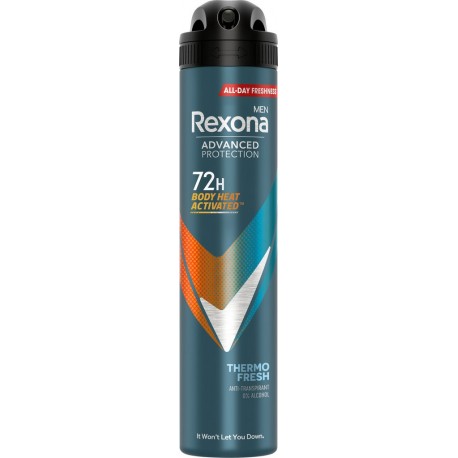 REXONA Déodorant Homme Body Heat Activated 72H MEN 200ml