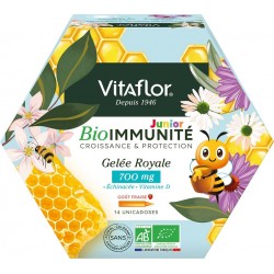 VITAFLOR Complément alimentaire gelée royale Bio junior + pack de 14 ampoules