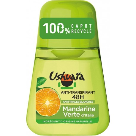 USHUAIA Déodorant Anti-Transpirant et Traces 48H à la Mandarine Vert d'Italie le roll-on de 50ml