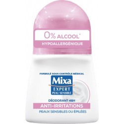 MIXA Déodorant Anti-Irritations Hypoallergénique 48H le roll-on de 50ml