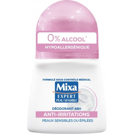 MIXA Déodorant Anti-Irritations Hypoallergénique 48H le roll-on de 50ml