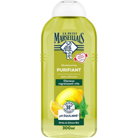 LE PETIT MARSEILLAIS Shampooing Purifiant aux Orties et Citron Bio 300ml