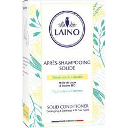 LAINO Après-Shampoing Solide Démêlage & Douceur À L'Huile De Coco & Avoine Bio Pour Tous Types De Cheveux l'après-shampoing soli