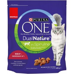 PURINA ONE DUALNATURE avec de la Spiruline - au Bœuf - 400g - croquettes pour chat adulte 7613036283885