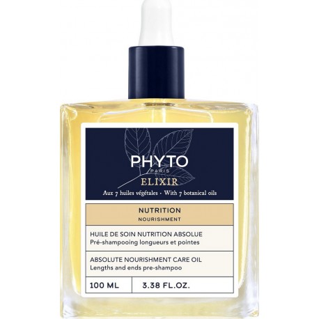 PHYTO Pré-Shampooing Elixir aux 7 Huiles Végétales Huile de Soin Nutrition Absolue 100ml