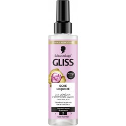 SCHWARZKOPF Soin cheveux Lait Démêlant Express Brillance Soie Liquide pour Cheveux Ternes et Cassants GLISS 200ml