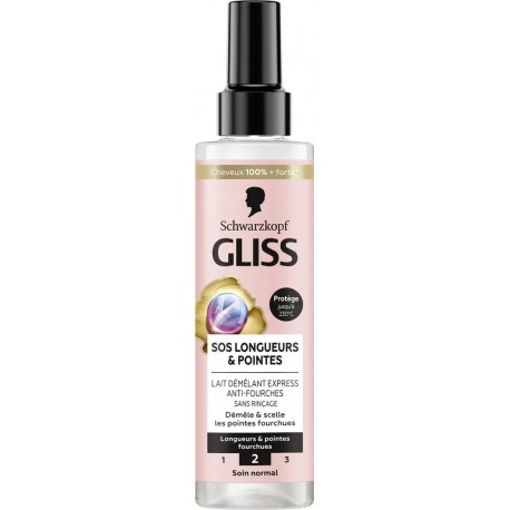 SOS SCHWARZKOPF GLISS Soin cheveux SOS Longueurs et Pointes Lait Démêlant Express Anti-Fourches SCHWARZKOPF GLISS 200ml