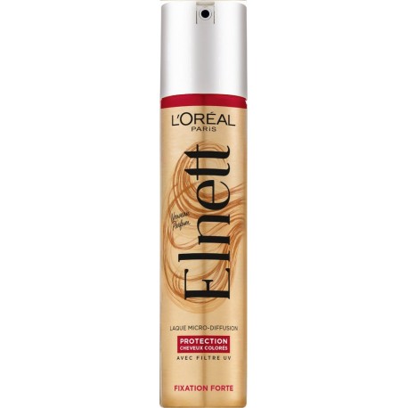 UV ELNETT Laque Cheveux Micro-Diffusion Protection Cheveux Colorés avec Filtre UV Fixation Forte ELNETT 200ml