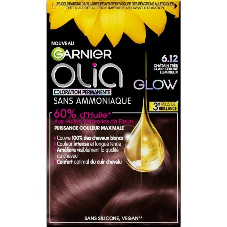 PERMANENTE SANS AMMONIAQUE CHATAIN TRES CLAIR CENDRE LUMINEUX Coloration Cheveux Permanente Sans Amoniaque 6.12 Châtain Très Cla