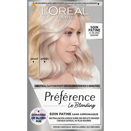 L'Oréal PREFERENCE Coloration Cheveux Permanent Blond Cendré 01