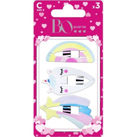 BO PARIS Barrettes Licorne les 3 barrettes