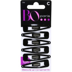 BO PARIS Barrette Cheveux clic clac les 6 barrettes