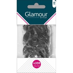 GLAMOUR Mini Elastiques Noir et Transparent PARIS 350 élastiques