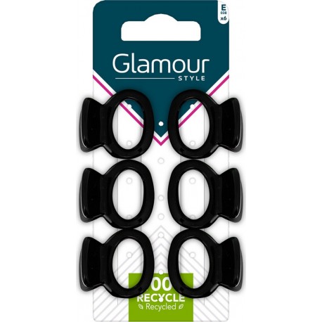 GLAMOUR Pinces à Cheveux Rondes Noir PARIS les 6 pinces