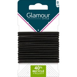 GLAMOUR Elastiques Semi Epais Noir PARIS les 14 élastiques